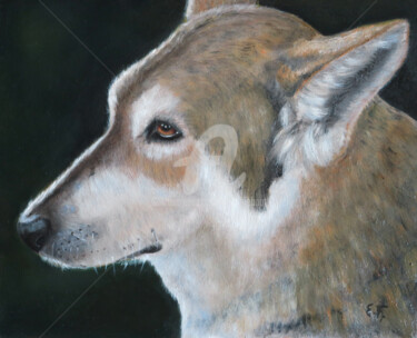 Painting titled "La Douce" by Elke Thiébaut, Original Artwork, Oil