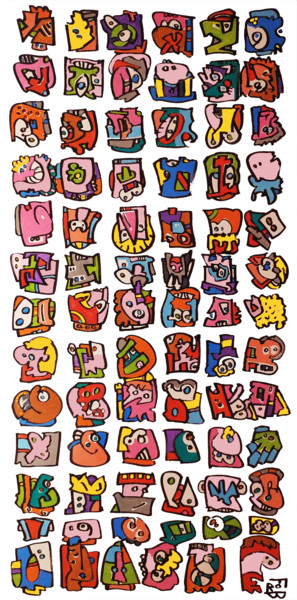 Peinture intitulée "78 héros" par Frob, Œuvre d'art originale, Acrylique