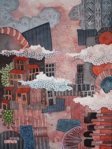 Peinture intitulée "2017 02 01.jpg "ver…" par Delphine Mabed, Œuvre d'art originale, Aquarelle