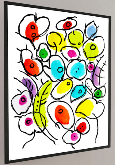 Painting titled "exVEGETABLE ON THE…" by Jean Mirre, Original Artwork, Acrylic