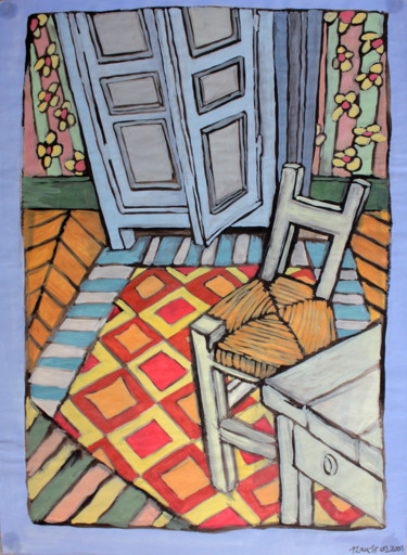 2002 01 16 , Chaise et armoire.jpg Peinture intitulée "2002 01 16 , Chaise…" par Delphine Mabed, Œuvre d'art originale, Gouache