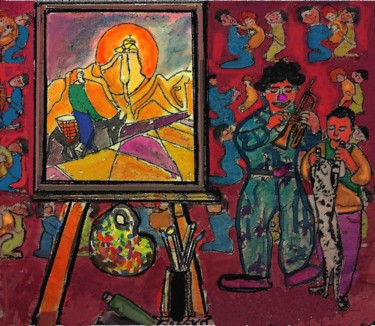 제목이 "Les clowns"인 디지털 아트 Grégoire Koboyan (Cricorps)로, 원작, 다른