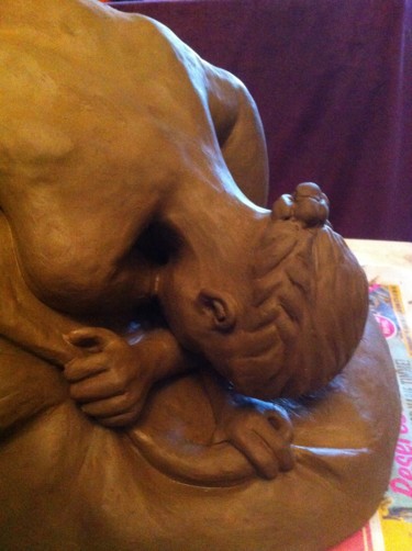Scultura intitolato "Nudo sul dosso, det…" da Stefano Di Marco, Opera d'arte originale, Terracotta