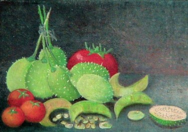Peinture intitulée "Petits concombres,t…" par Charles Corbin, Œuvre d'art originale, Huile