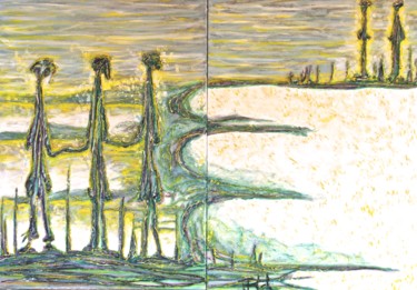 Painting titled "Séparation n°2" by Béatrice Pillard, Original Artwork, Oil
