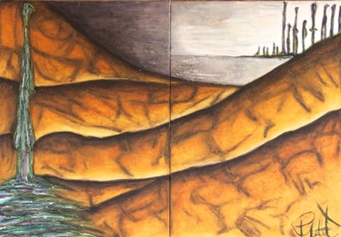 Painting titled "Séparation n°3" by Béatrice Pillard, Original Artwork, Oil