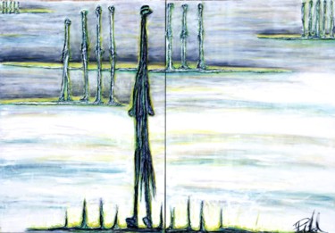 Painting titled "Séparation n°4" by Béatrice Pillard, Original Artwork, Oil