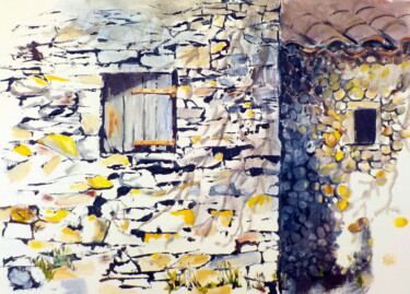 Painting titled "Durance Barn" by Christopher Walker, Original Artwork, Oil