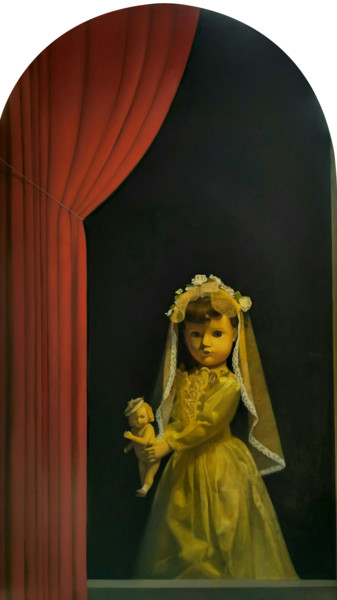 Painting titled "The Madonna and Chi…" by Weiyu Xia, Original Artwork, Oil
