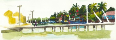 Peinture intitulée "Carnet de voyage1-V…" par Delphine Mabed, Œuvre d'art originale, Aquarelle