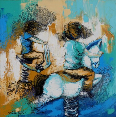 제목이 "folle chevauchée.Na…"인 미술작품 Nathalie Montel로, 원작, 아크릴 나무 들것 프레임에 장착됨