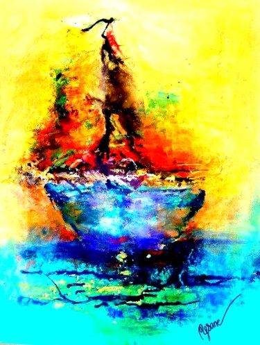 Painting titled "Le vaisseau fantôme" by Mysane, Original Artwork, Other