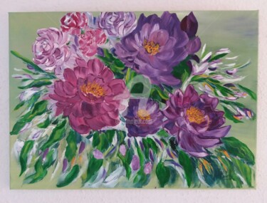 Peinture intitulée "Bouquet de fleurs.j…" par Catherine Gauvrit, Œuvre d'art originale, Huile