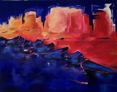 BARQUES au PAYSAGE ROUGE