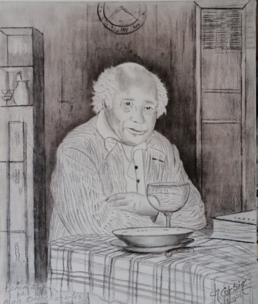 Dessin intitulée "Hommage à mon oncle" par Charles Corbin, Œuvre d'art originale, Fusain