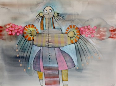 Peinture intitulée "2016 07 09 personna…" par Delphine Mabed, Œuvre d'art originale, Aquarelle