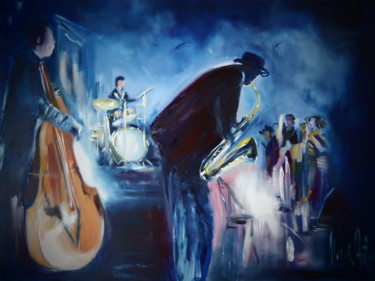 Painting titled "Blue note" by Oliver Anton, Original Artwork, Oil