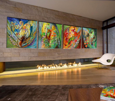 「Four seasons of vine」というタイトルの絵画 Elena Kotliarkerによって, オリジナルのアートワーク, アクリル