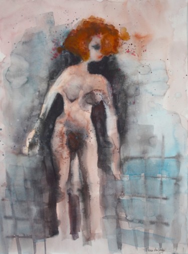 Peinture intitulée "2016 04; L'eau du b…" par Delphine Mabed, Œuvre d'art originale, Aquarelle