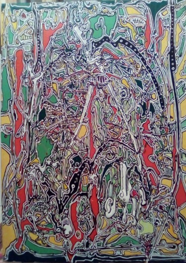 Painting titled ""spider"" by Jerome Cordier, Original Artwork, Acrylic
