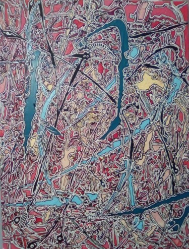 Painting titled "acrylique" by Jerome Cordier, Original Artwork, Acrylic