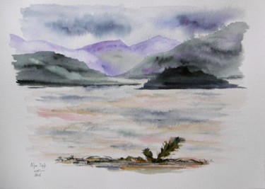 Pintura titulada "Estuary of the Mawd…" por Véronique Crombé, Obra de arte original, Acuarela