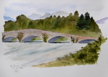 Peinture intitulée "Afon Mawddach near…" par Véronique Crombé, Œuvre d'art originale, Aquarelle