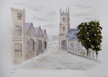 Peinture intitulée "St John's Church an…" par Véronique Crombé, Œuvre d'art originale, Aquarelle