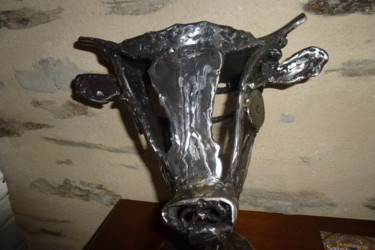 Sculpture intitulée "phplqrlkz.jpg  tete…" par Christian Canivenc, Œuvre d'art originale, Métaux