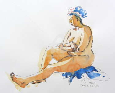 Dessin intitulée "croquis Désirée   0…" par Anne-Marie Mary, Œuvre d'art originale