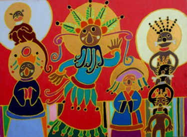 Peinture intitulée "Danseurs 20 08 2004…" par Delphine Mabed, Œuvre d'art originale
