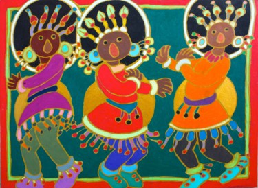 Peinture intitulée "Danseurs 13 12 2004…" par Delphine Mabed, Œuvre d'art originale