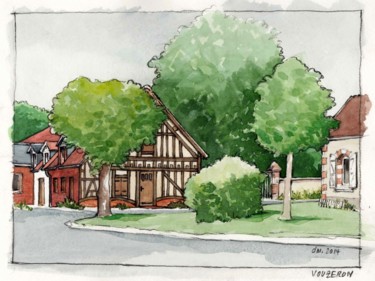 Peinture intitulée "Vouzeron 29 juin 20…" par Delphine Mabed, Œuvre d'art originale, Aquarelle