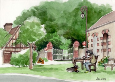 Peinture intitulée "Vouzeron 29 juin 20…" par Delphine Mabed, Œuvre d'art originale, Aquarelle