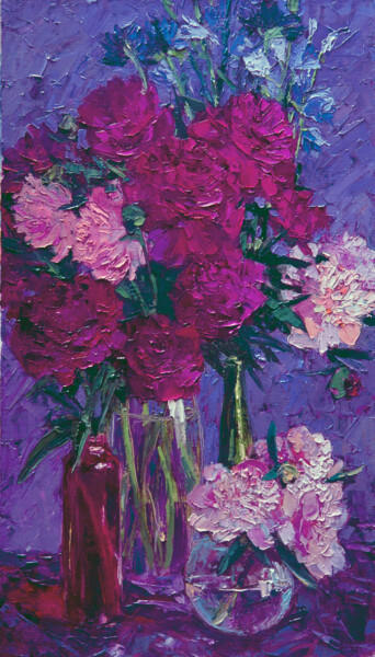 Malerei mit dem Titel "Still Life with win…" von Sergey Sovkov, Original-Kunstwerk, Öl