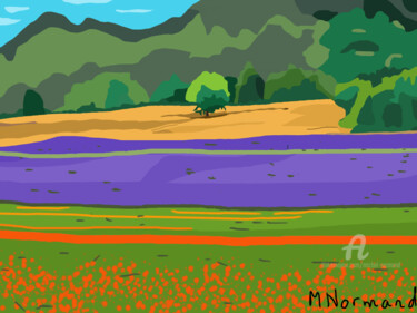 2015-06-23 Valensole lavandes,blés,coquelicots.jpg Digital Arts titled "2015-06-23 Valensol…" by Michel Normand, Original Artwork, Digital Painting