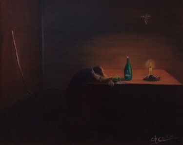 Peinture intitulée "Le paysan" par Charles Corbin, Œuvre d'art originale, Huile