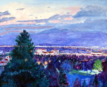 Painting titled "Helena Twilight" by Herscovitch Larry, Original Artwork, Oil