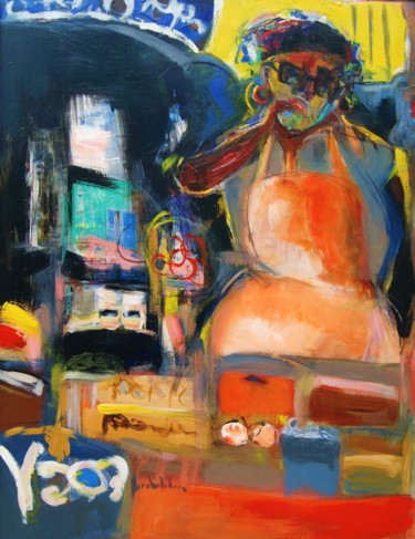Marchande de glaces Peinture intitulée "Marchande de glaces" par Hervé Marchelidon, Œuvre d'art originale, Acrylique