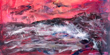 Peinture intitulée "Lune Rouge" par Aurkeo, Œuvre d'art originale, Acrylique