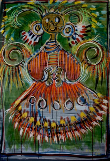 Peinture intitulée "Dance floor 18 05 2…" par Delphine Mabed, Œuvre d'art originale, Encre