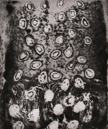 Gravures & estampes intitulée "La descente des âme…" par Eve Clair, Œuvre d'art originale, Eau-forte