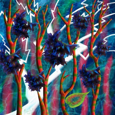 Digitale Kunst mit dem Titel "Überallpflanze" von Manfred Hoppe, Original-Kunstwerk, Digitale Malerei