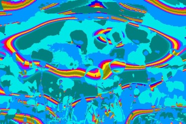 Arts numériques intitulée "Abstrait  en bleu" par Marian Cobos, Œuvre d'art originale