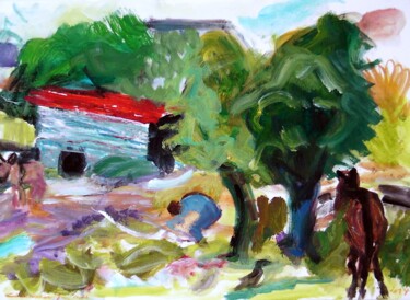 绘画 标题为“Window view 01” 由Gabriëlla Cleuren, 原创艺术品, 丙烯