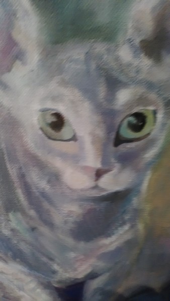 CAT Картина под названием "CAT" - Nataliya Tsarskaya, Подлинное произведение искусства, Масло