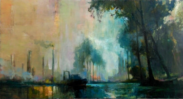 「Matin industriel」というタイトルの絵画 Gaspard Schlumによって, オリジナルのアートワーク, オイル
