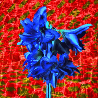 Digitale Kunst mit dem Titel "Warum nicht mal Blau" von Manfred Hoppe, Original-Kunstwerk, Digitale Malerei