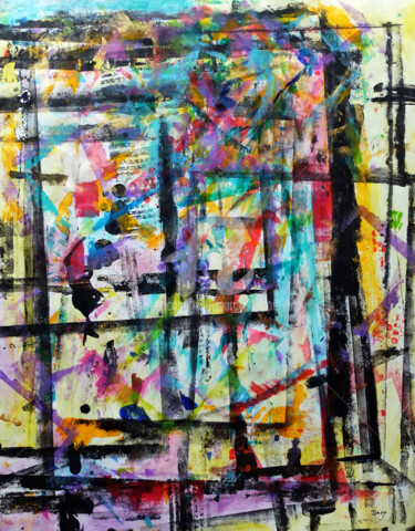 Peinture intitulée "L'INCONNUE AU CHAPE…" par Jean-Marc Philippe (Jimpy), Œuvre d'art originale, Acrylique