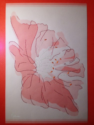 Sculpture intitulée "FLEUR /III" par Maluce, Œuvre d'art originale, Papier Monté sur Carton